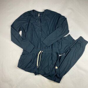 Vuori Womens Jumpsuit Lux Henley Size Small - Blue